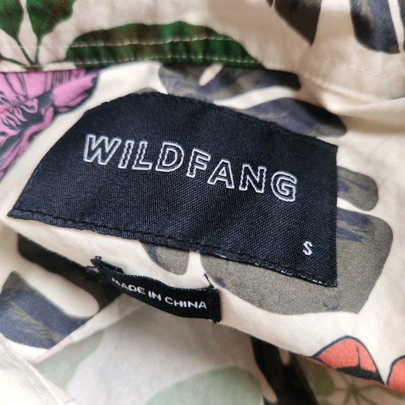 Wildfang Button Up Floral Shirt Women's Small Short Sleeve Cotton Colorful - Picture 4 of 8